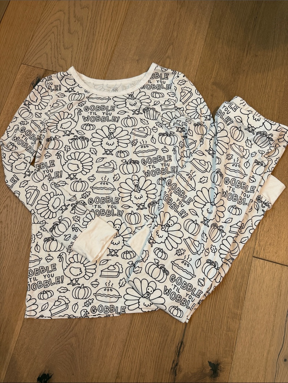 Caden Lane Color Me Thanksgiving Turkey Print Pajama Set